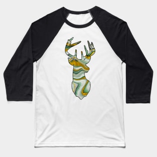 Green Geode gemstone deer - Wiccan Baseball T-Shirt